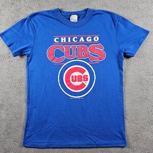 Vintage 1988 Chicago Cubs MLB T-Shirt Garan Blue Mens Large Made in USA 80s Tee